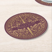Mauve Royal Mittelalterliche Hochzeit Runder Pappuntersetzer (Angewinkelt)