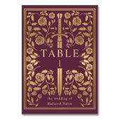 Mauve Royal Mittelalterliche Hochzeit Tischnummer (Rückseite)