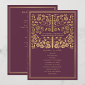 Mauve Royal Mittelalterliches Hochzeitsprogramm Programm (Vorne/Hinten)