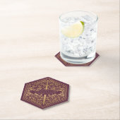 Mauve Royal Mittelalterliches Schwert Hochzeitspap Untersetzer (Vor Ort)