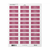 Mauve Rücksendeadresse Sticker (Vorne)