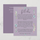 Mauve Sage Rosegold Blätter Wedding Details Progra (Vorne/Hinten)