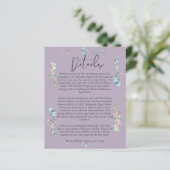 Mauve Sage Rosegold Blätter Wedding Details Progra (Stehend Vorderseite)