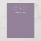 Mauve Sage Rosegold Blätter Wedding Details Progra (Rückseite)
