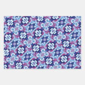 Mauve, Sapphire & Powder Blue Pattern Geschenkpapier Set (Vorderseite)