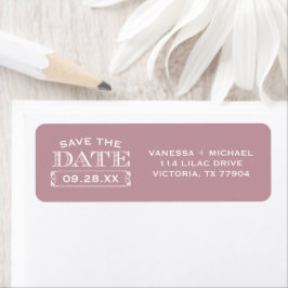 Mauve Save the Date Wedding Rücksendeadresse