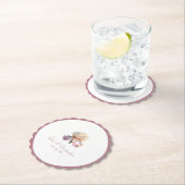 Mauve Scalloped Border, Blush Blume Hochzeit Untersetzer (Vor Ort)