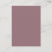 Mauve Script Wedding Vielen Dank Platzkarte (Rückseite)