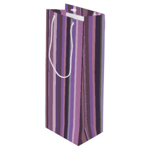 Mauve senkrechte Streifen Geschenktüte Für Weinflaschen