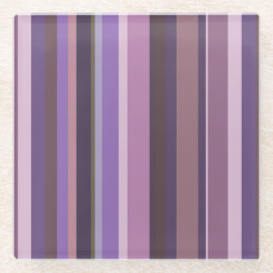 Mauve senkrechte Streifen Glasuntersetzer