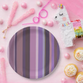Mauve senkrechte Streifen Pappteller (Party)