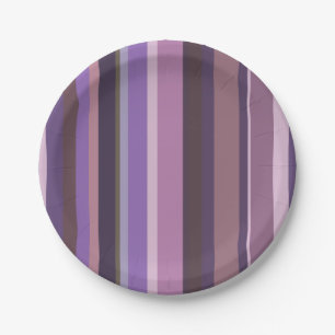 Mauve senkrechte Streifen Pappteller