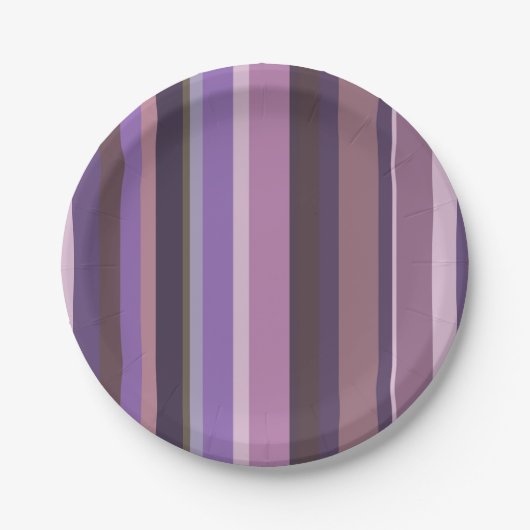 Mauve senkrechte Streifen Pappteller (Vorderseite)