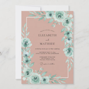 Mauve Serene Florale Hochzeit Einladung