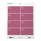 Mauve Shipping Label (Vorne)