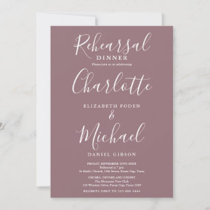 Mauve Signature Schrift Probeessen Einladung
