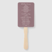 Mauve Signature Script-Hochzeitsprogramm Fächer (Rückseite)