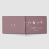 Mauve Signature Script Wedding Gästebuch (Voll)