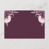 Mauve Silver Floral Wedding Details Begleitkarte (Rückseite)