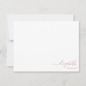 Mauve Simple der Minimalistischen Monogram-Rose Mitteilungskarte (Vorderseite)