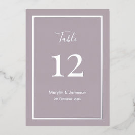 Mauve Simple Minimalistisch Wedding Tischnummern