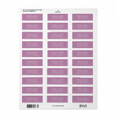 Mauve Simple Modern Address Label (Vorne)