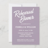Mauve Simple Style Hochzeit Probe Dinner Einladung (Vorderseite)