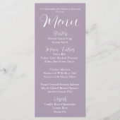 Mauve Simple Style Wedding Dinner Menükarte (Vorderseite)