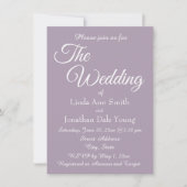 Mauve Simple Style Wedding Einladung (Vorderseite)