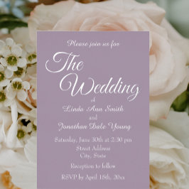 Mauve Simple Style Wedding Folieneinladung