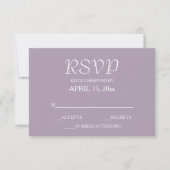 Mauve Simple Style Wedding RSVP Karte (Vorderseite)
