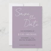 Mauve Simple Style Wedding Save The Date (Vorderseite)