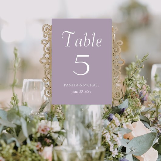 Mauve Simple Style Wedding Tischnummer