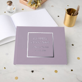 Mauve Simple Stylized Lettering Wedding Gästebuch