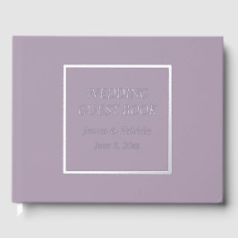 Mauve Simple Stylized Lettering Wedding Gästebuch