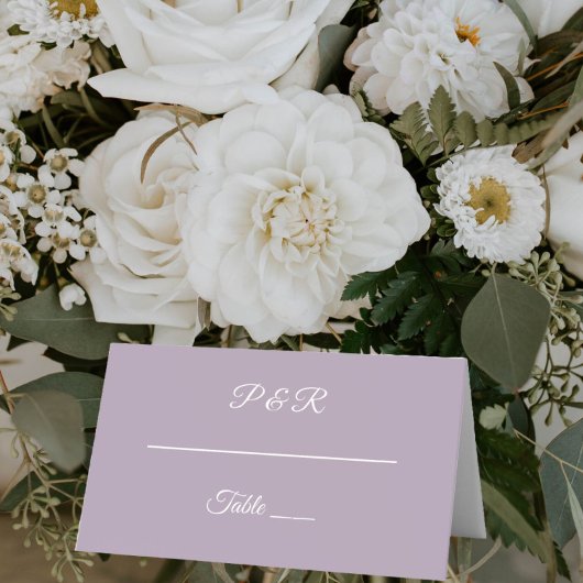 Mauve Simple Stylized Script Wedding Platzkarte
