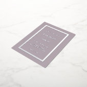 Mauve Simple Wedding Save the Date Silver Folie Einladungspostkarte (Gedreht)