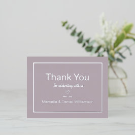 Mauve Simple Wedding Vielen Dank Folie Einladungspostkarte