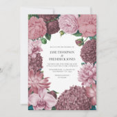 Mauve Smoke, Dusty Peony & Rosewater Clay Wedding Einladung (Vorderseite)
