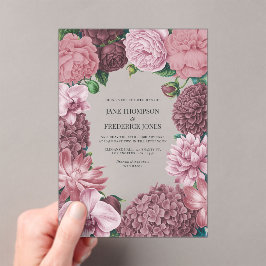 Mauve Smoke, Dusty Peony und Rosewater Clay Hochze Acryleinladungen