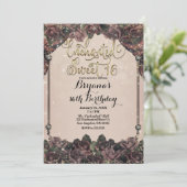 Mauve Spice Rose Glitzer Sparkle Süße 16 16. Einladung (Stehend Vorderseite)