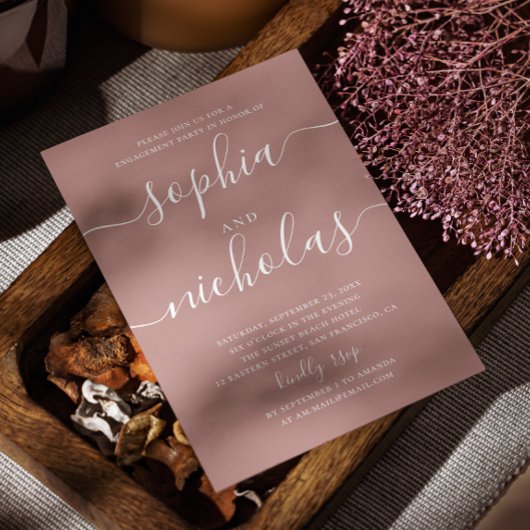 Mauve/staubige Rose Einladung