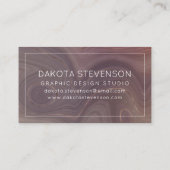 Mauve Strata | Dusty Pink Rose Gold Agate Monogram Visitenkarte (Rückseite)