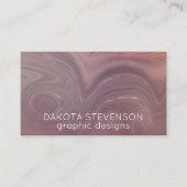 Mauve Strata | Dusty Pink Rose Gold Agate Visitenkarte (Vorderseite)