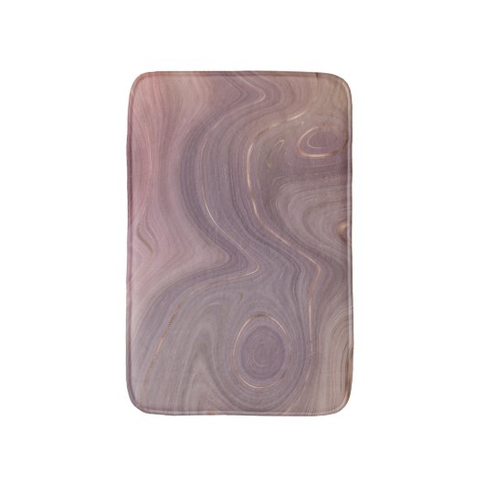 Mauve Strata | Dusty Pink und Rose Gold Agate Badematte (Vorderseite Vertikal)