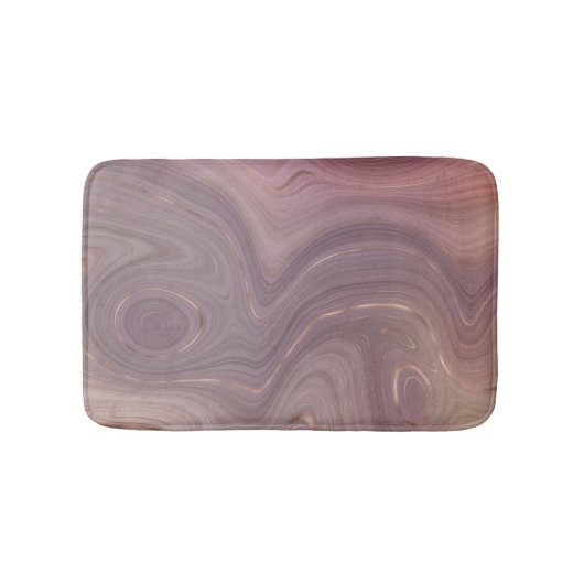 Mauve Strata | Dusty Pink und Rose Gold Agate Badematte (Vorderseite)