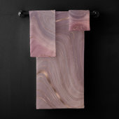 Mauve Strata | Dusty Pink und Rose Gold Agate Badhandtuch Set