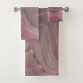 Mauve Strata | Dusty Pink und Rose Gold Agate Badhandtuch Set (Insitu)