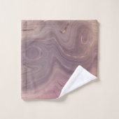 Mauve Strata | Dusty Pink und Rose Gold Agate Badhandtuch Set (Waschlappen)