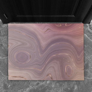 Mauve Strata Dusty Pink und Rose Gold Agate Fußmatte